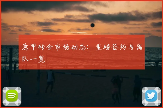 意甲转会市场动态：重磅签约与离队一览